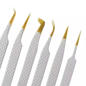 Pinzas para Pestañas de Acero Inoxidable Antimagnéticas con Punta Redondeada, Suministros para Extensiones de Pestañas de Marca Privada para Cosméticos - Product Image 5