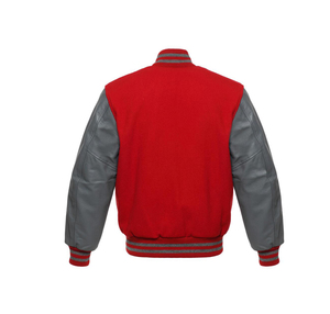 <b>Men's</b> <b>White</b> Orange Varsity <b>Jacket</b> Regular Fit Turn-down Collar Button Closure Preppy Style Autumn Outerwear - Product Image 5