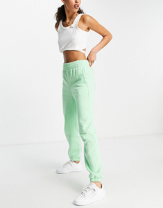 Pantalon de jogging taille haute vert menthe pour femme, coupe ample, longueur intégrale, cordon de serrage, poches latérales, couleur unie, printemps - Product Image 3