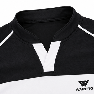 ชุดเสื้อรักบี้ชาย WARPRO สีดำขาว แขนสั้น แห้งเร็ว ผลิตจากโพลีเอสเตอร์ 100% ทรงแอธเลติก เหมาะสำหรับทุกฤดูกาล ชุดกีฬาสำหรับทีม - Product Image 4