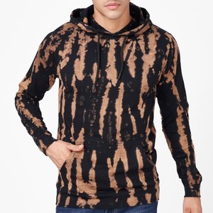 Sweat-shirt à capuche pour homme 100% coton tie-dye, coupe ample, tricoté, style décontracté hiver, avec poche avant, streetwear - Product Image 5