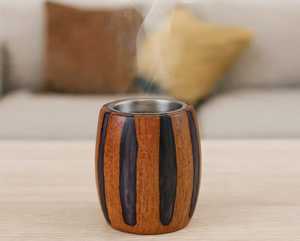 Brûleur d'encens en bambou vert 100% naturel, diffuseur décoratif minimaliste pour l'aromathérapie et la méditation à domicile - Product Image 4