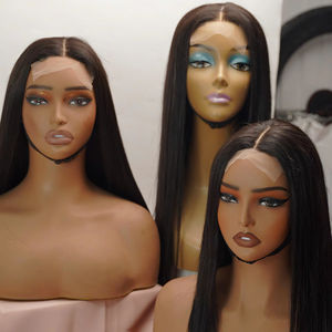 Perruque la plus vendue en cheveux humains, avec closure en dentelle au milieu, lisse comme des baguettes, cheveux naturels pour femmes, style doux, cheveux bruts, couleur du fournisseur - Product Image 5