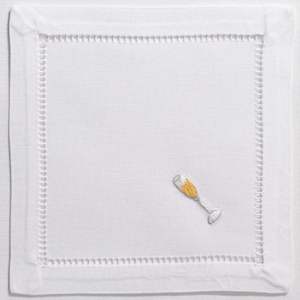 Serviettes de cocktail brodées en coton/lin de haute qualité, design personnalisé, marque VNAP, pour fêtes, broderie artisanale, fraîches et originales du Vietnam - Product Image 3