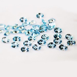 บลูโทแพซธรรมชาติทรงรีเจียระไนแบบเหลี่ยม  ขนาดมาตรฐาน  พร้อมใบรับรอง  ไม่ผ่านการปรับแต่ง  พร้อมสำหรับการฝังในเครื่องประดับ - Product Image 5