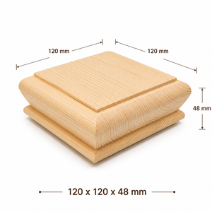 Tapa de poste de escalera de madera maciza, diseño minimalista, piezas duraderas de álamo para escalera, personalizada, marca EFS - Product Image 2