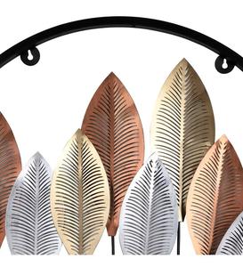 Modern Metal <b>Leaf</b> <b>Wall</b> Art Round Frame <b>Decorative</b> <b>Wall</b> Hanging for Living Room Bedroom Office Home Décor - Product Image 3