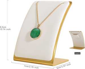 Présentoir à bijoux en velours blanc pour la vente, support pour petites boucles d'oreilles et colliers en métal, accessoires d'organisation - Product Image 2