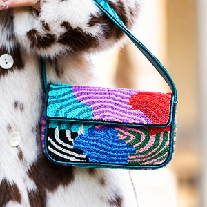 <b>Colourful</b> Seed Beaded Embroidery Women Shoulder Bag Trendy Crossbody Bag For Weddings Event Gifting Fashionable Purse Collection - Product Image 1