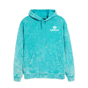 Sweat à capuche personnalisé avec logo imprimé, coupe classique, en tissu mélangé de coton doux, délavé à l'acide, idéal pour le style urbain et la mode hivernale. - Product Image 1