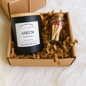 Bougie aromathérapeutique en cire naturelle AIKUN avec pomme et cannelle, pot en céramique, bougie parfumée de qualité supérieure pour la vente en gros OEM - Product Image 2