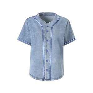 New Arrival SGRho Denim <b>Baseball</b> Jersey Women Grey Button Down Shirt Premium Greek Sorority Apparel Unisex Casual Fit <b>Baseball</b> - Product Image 1