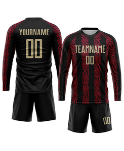 High Quality Custom Unisex <b>Soccer</b> Jersey Set Black Red Solid Sublimated Print Wicking Short Sleeve Athletic Fit 100% Polyester - Product Image 3