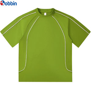 BOBBIN INDUSTRIES T-shirt personnalisé pour homme grande taille, style streetwear, avec coutures contrastées et patchwork, manches courtes, coupe classique, unisexe - Product Image 6