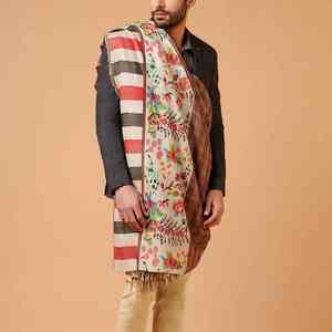 Traditional Solid Kani Pashmina <b>Shawl</b> Soft Warm Luxury Handcrafted Breathable Winter <b>Wrap</b> Elegant Design - Product Image 1