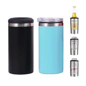 Double Wall Vacuum Stainless Steel 16oz Universal 4 in 1 <b>Can</b> <b>Cooler</b> Fit 12oz Regular Beer <b>Can</b> 16oz Slim with Opener - Product Image 1