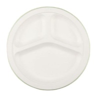 Offre Spéciale 2023 meilleures assiettes jetables en bagasse de qualité supérieure assiettes rondes avec 3 compartiments pour la fonction de mariage et de fête d'anniversaire