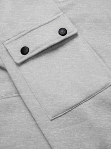 80% coton 20% polyester épaules tombantes style pull décolleté croisé ourlet et poignets côtelés vert poussière sweat à capuche surdimensionné - Product Image 3