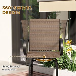 Set di 2 sgabelli da bar moderni con sedie girevoli a 360°, 26,75" x 29,5" x 48,5", marrone - Product Image 4