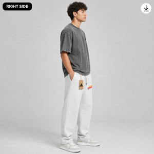 New Wholesale Custom Screen Printed Logo Casual Canvas Men's Sweatpants 100% Cotton Breathable Eco-Friendly Acid Washed - Product Image 4