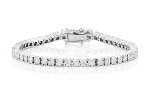 Rose Gold Plated Tennis <b>Bracelet</b> Women's Round Brilliant Cut Diamond Channel Setting Classic Style - Product Image 3