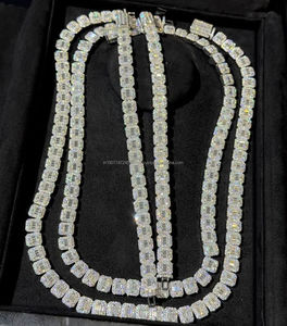 18MM 925 Sterling Silver Miami Cuban Link <b>Chain</b> Necklace Iced Hiphop Moissanite White Gold Gift <b>Name</b> Pendant - Product Image 4