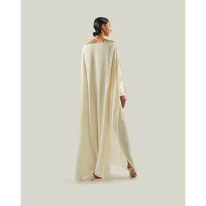 High Quality Elegant Floor-Length Silk <b>Kaftan</b> Dress Women Regular Fit Traditional Winter Wedding Dress India Pakistan White - Product Image 2