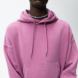 Sweat-shirts pour hommes personnalisés avec logo, de haute qualité, en molleton 100% coton, teinture unie, 350g, épaules tombantes, coupe ample, écologiques - Product Image 5