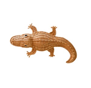Decoración de Cocodrilo Tejido Sostenible en Ratán, Adorno de Pared para Cuarto Infantil, Material Natural de Plantas - Product Image 1