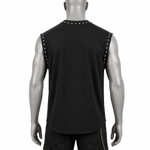 Glory Custom <b>Rhinestone</b> Graphic Tank <b>Top</b> 100% Cotton Soft Fabric New Custom Logo Printed Sleeveless T Shirt For Unisex Wear - Product Image 6