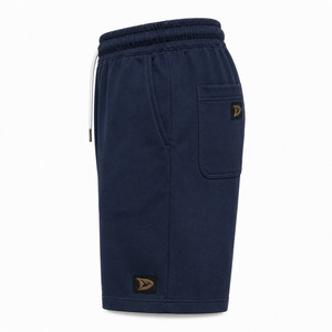 Shorts Bermuda Décontractés Bleu Marine de Haute Qualité pour Hommes, Taille Mi-Haute avec Cordon de Serrage, 100% Coton, Couleur Unie, Poches, Logo sur le Bas du Pantalon - Product Image 3