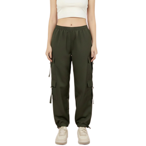 Pantalones Cargo Holgados para Mujer, Color Suave, Estilo Moderno, Logotipo Personalizado, Estilo Elegante, Ropa Casual para Damas, Atuendos Diarios - Product Image 1