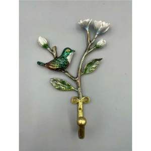 Porte-serviettes et porte-manteau mural décoratif en fonte finition laiton de luxe, motif tournesol floral, style shabby chic pour salle de bain - Product Image 4