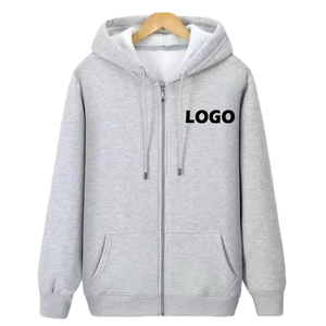 <b>Top</b> Selling 100% Cotton Fleece Solid Color Block Men's Zip-Up Hoodies Long <b>String</b> Kangaroo Pockets Comfortable Fit Boy's Outwear - Product Image 3