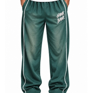 Pantalon de survêtement athlétique pour homme, coupe droite, avec bande latérale, taille élastique, coupe décontractée, style sportif - Product Image 1