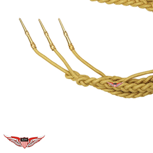 Aiguillette dorée, Aiguillette allemande, Cordon d'épaule, Aiguillettes de la Royal Navy, Aiguillette torsadée avec pointe dorée métallique - Product Image 2