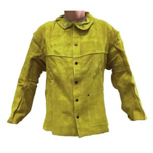 Veste de soudage industrielle réfléchissante en cuir de vachette pleine fleur, résistante à la chaleur et à l'abrasion, conforme aux normes ANSI/EN ISO - Product Image 6