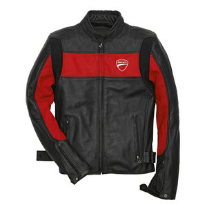 Ducati Motorcycle Leather <b>Racing</b> <b>Jacket</b> Windproof Heat-Transfer Printed Front Logo Unisex Adults 220 Grams Full Sleeve - Product Image 1