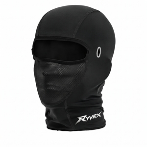 Cagoule de moto unisexe RYVEX en Spandex noir, masque intégral, doublure de casque, cache-cou - Product Image 1