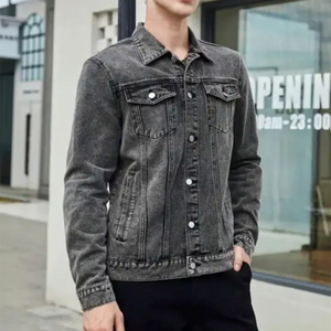 OEM <b>Mens</b> <b>Denim</b> Jean <b>Jacket</b> Casual Outwear Fall <b>Jacket</b> <b>Denim</b> Button up Coat Oversize <b>Denim</b> <b>Jacket</b> for <b>Men</b> acidwash fashion casual - Product Image 5