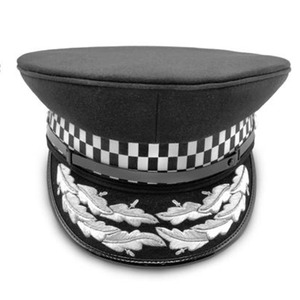 Casquettes à visière unisexes en laine noires du Royaume-Uni, chapeau uniforme avec bande à carreaux, toutes saisons, fabrication directe d'usine de casquettes à visière du Royaume-Uni - Product Image 2