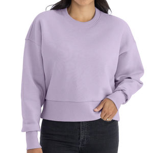 Sudaderas Extra Grandes de Alta Calidad en Gris Jaspeado con Contraste Acanalado, 80% Algodón, 20% Poliéster, Tallas Grandes para Mujer - Product Image 5