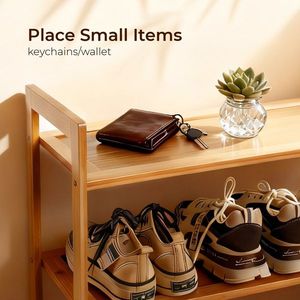 Scarpiera in bambù a 3 livelli colore legno naturale 68*25*51.5cm - Product Image 2