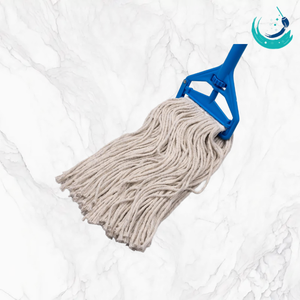 หัวไม้ถูพื้น KSR พรีเมียม ไวท์ คอตตอน คัทเอนด์ 5 ชั้น พร้อมแถบด้านบนกว้าง 1 นิ้ว แบบรีดน้ำเองได้ รูปทรงสี่เหลี่ยมผืนผ้า ทนทาน - Product Image 4