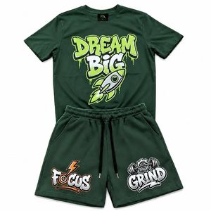 Conjunto Deportivo Personalizado para Hombre, Camiseta con Gráficos Motivacionales y Pantalones Cortos, 2 Piezas, Ropa Deportiva Transpirable, Ropa Deportiva Urbana - Product Image 6