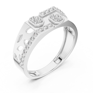 Anillo de Diamantes Cultivados en Laboratorio REGAL FORTE para Hombre, Oro Amarillo de 18 Quilates con Baño de Rodio, Estilo Minimalista, para Boda, Compromiso, Regalo, Uso Diario - Product Image 5