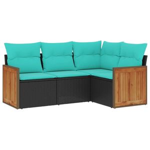 Ensemble de canapés de jardin noir et bleu - Product Image 2