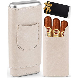Estuche de puros de cuero de lujo con cortador integrado y artesanía en cuero genuino para amantes de los puros, en venta. - Product Image 6