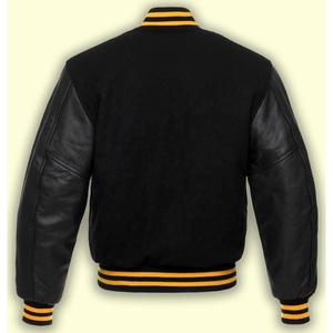Fashionable Pink Wool Varsity <b>Jacket</b> with Genuine <b>Leather</b> Sleeves Streetwear Chic for Women Trendy FallWinter Bulk Available - Product Image 1