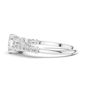 Breathtaking round Cut Lab Created Diamond <b>Statement</b> <b>Ring</b> in Platinum Finish Vintage Charm High End Luxury Fine Jewelry - Product Image 5